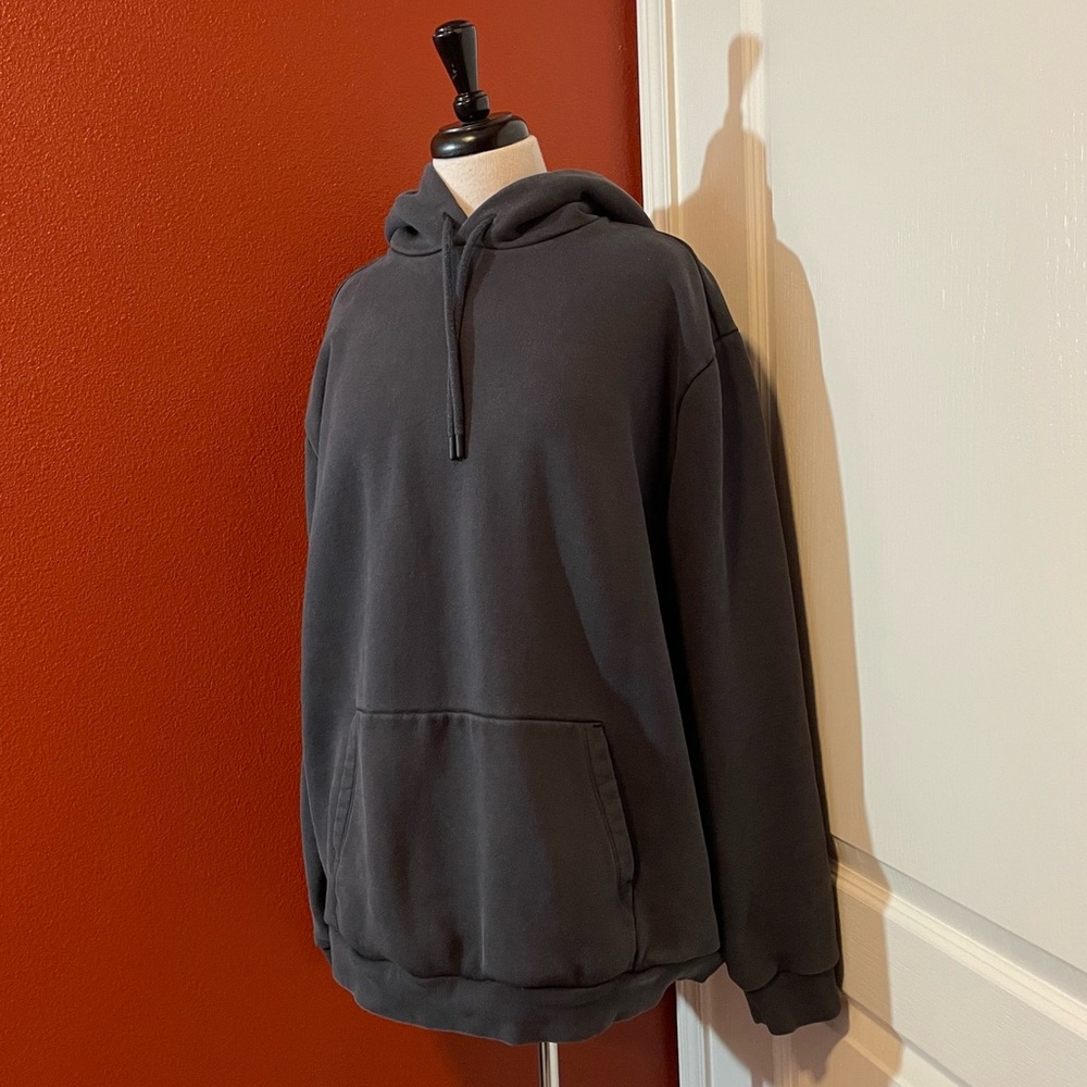 Hill City Men’s‎ Black Faded Heavyweight Fleece Pullover Sweatshirt Hoodie